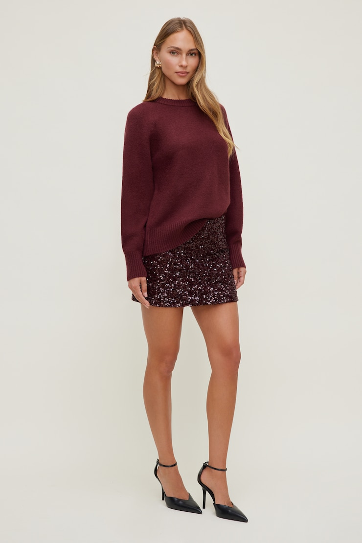 Rory Oversized Sweater Zinfandel Burgundy large