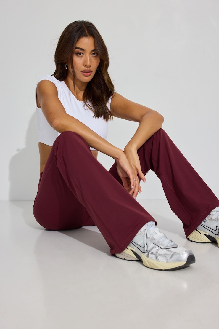 SoftActive Flare Leggings, Port Royale Burgundy, large