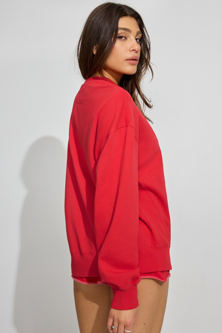 SoftTerry Oversized Crewneck Sweatshirt Red | Garage