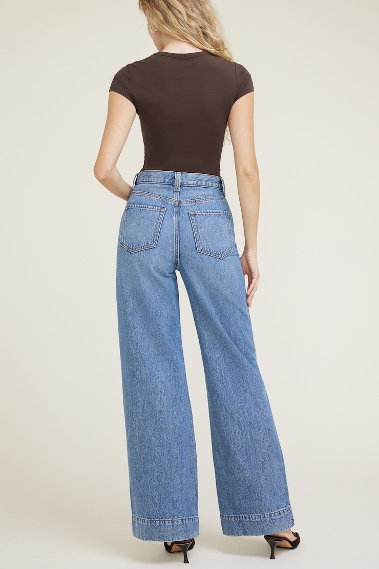 Lennon Ultra High Rise Wide Leg Column Jeans Lake Blue large