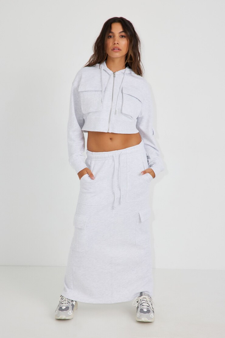 Utility Maxi Skirt, Spring Grey Mix, large