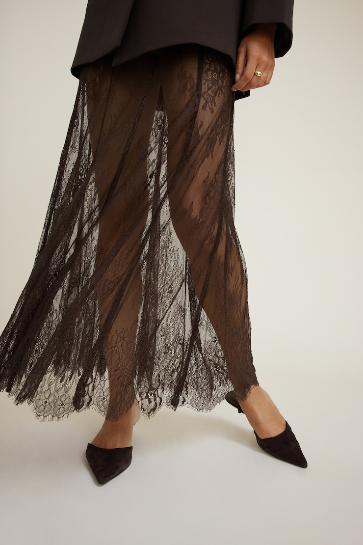 Sheer Lace Maxi Skirt