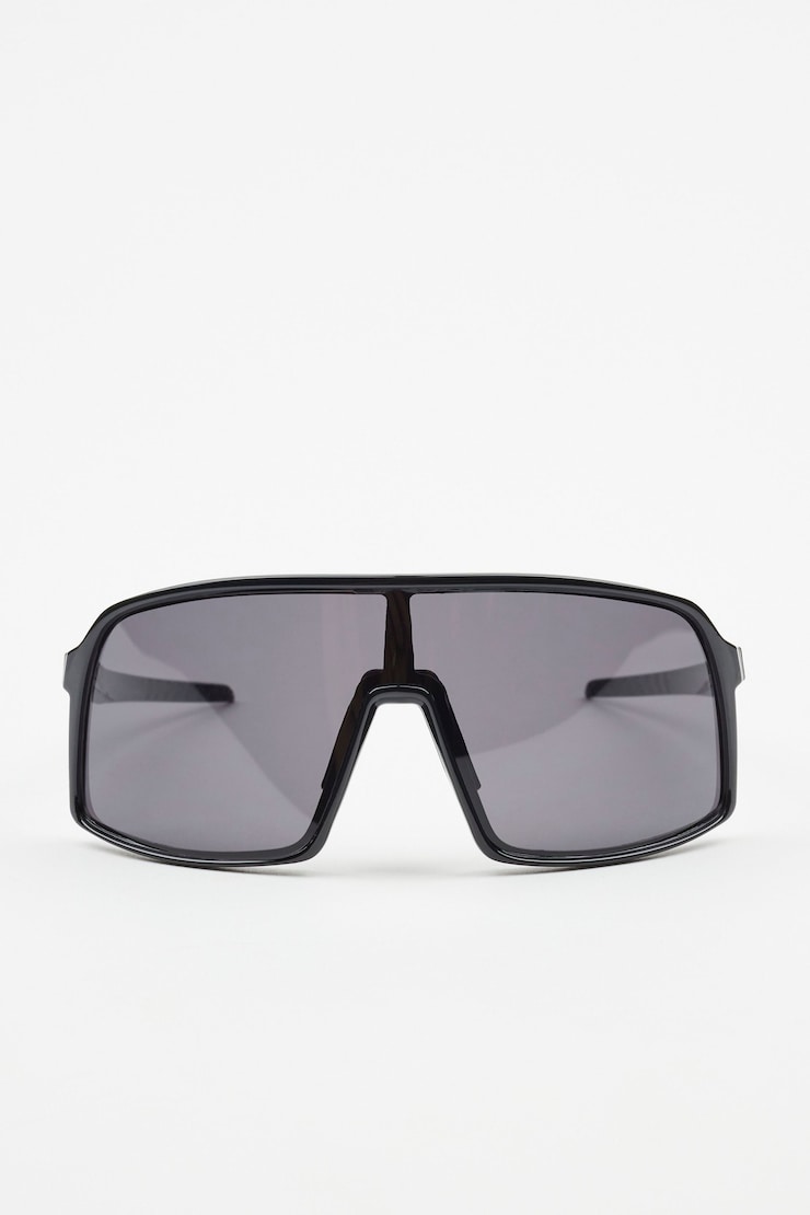 Oversized Racer Sunglasses, Black/Smoke, large