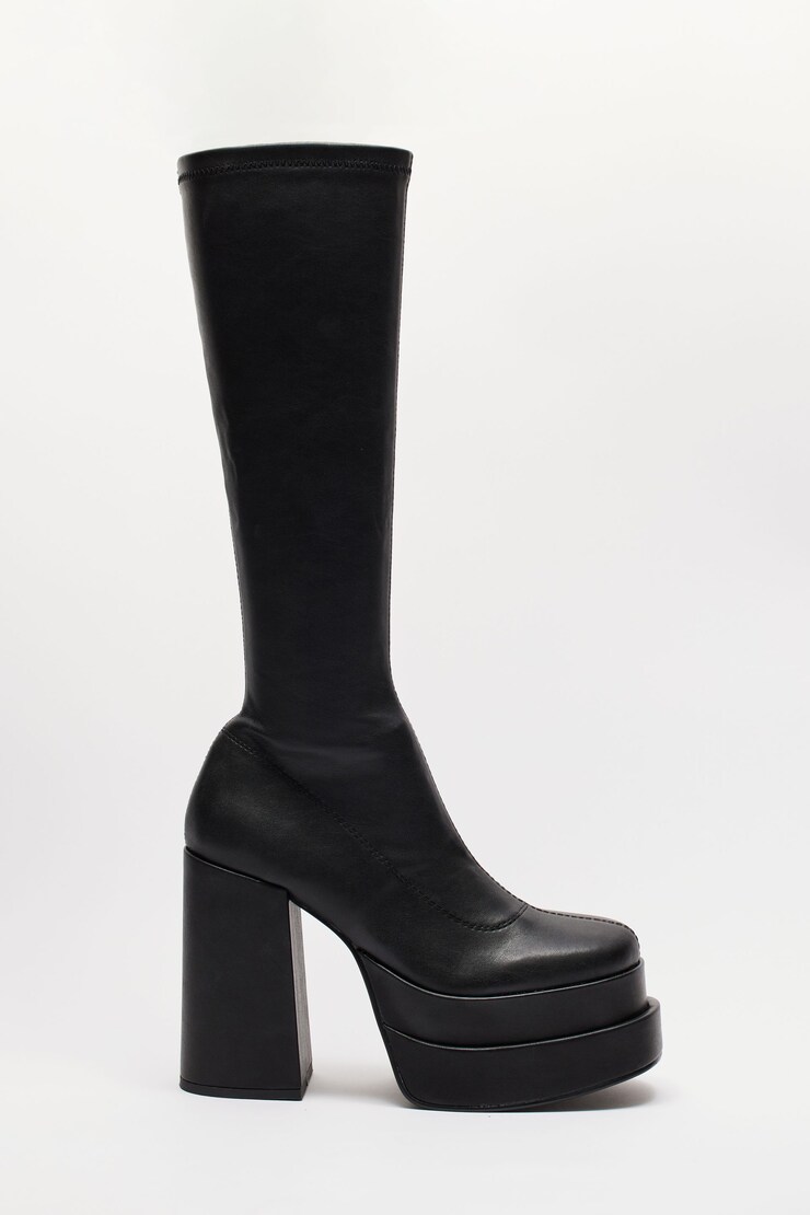 STEVE MADDEN - Cypress Knee High Platform Boot, Jet Black, large