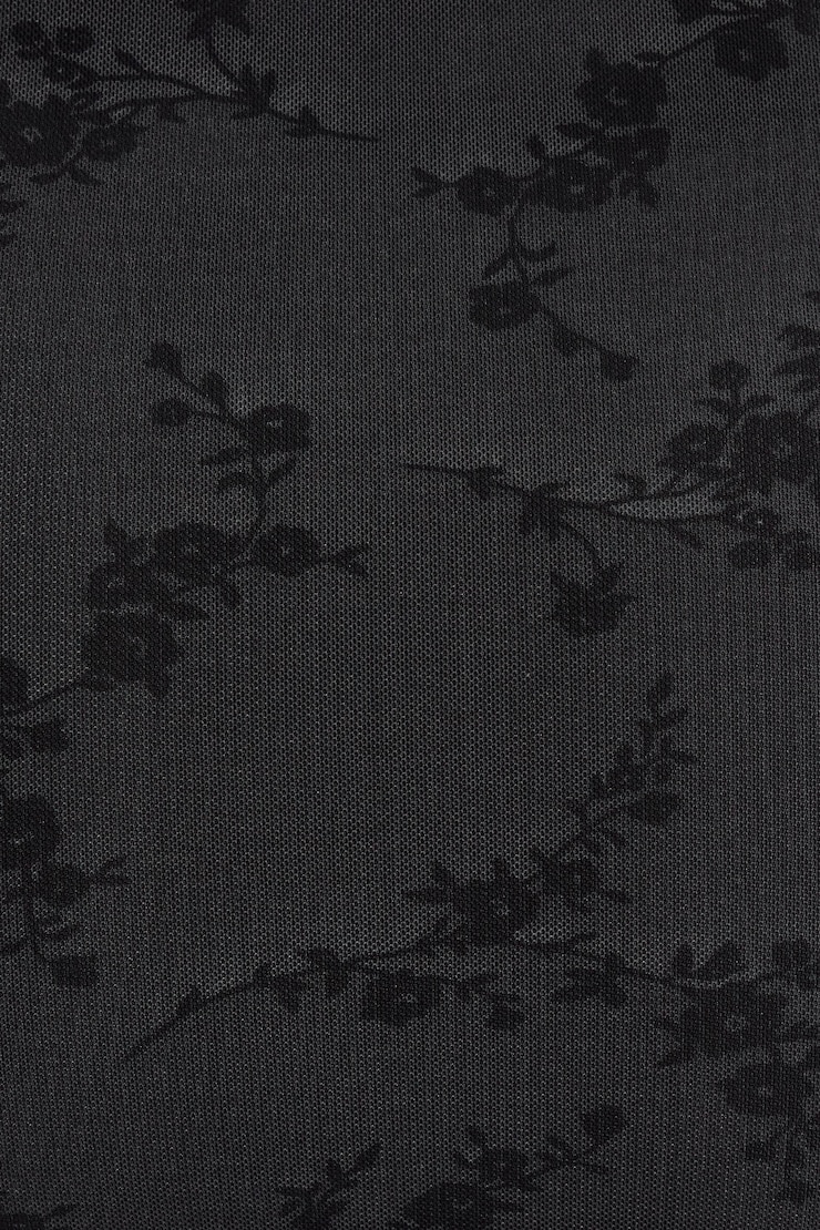 Nikky Cutout Mini Dress, Forged Iron Grey/Black Floral, large