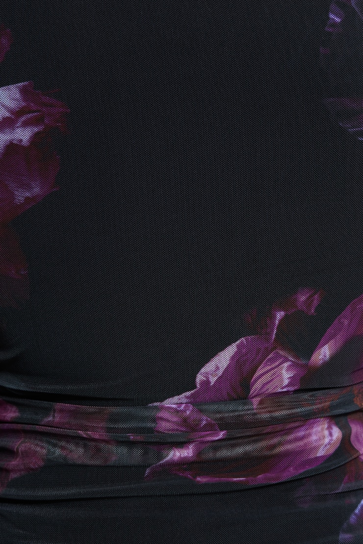Stella Long Sleeve Mesh Top Purple Peonies large