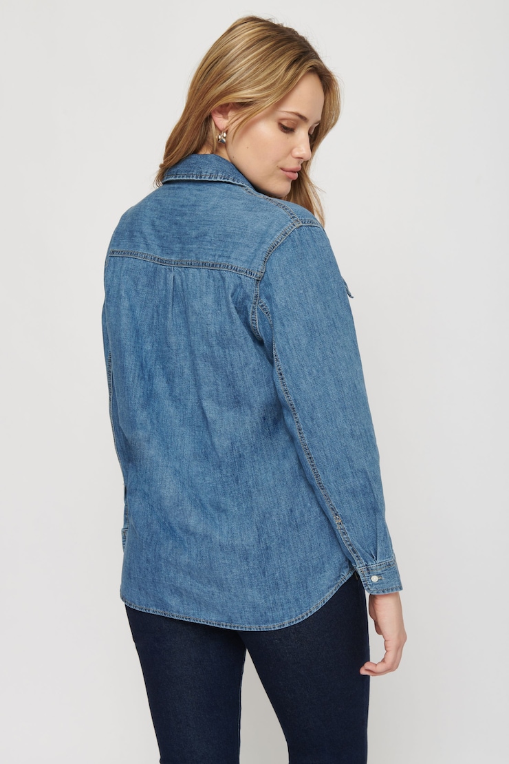 Elliott Denim Blouse Forget Me Not Blue large