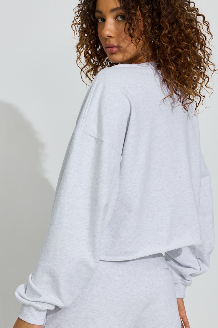 SoftTerry Chopped Crewneck Sweatshirt, Spring Grey Mix, large