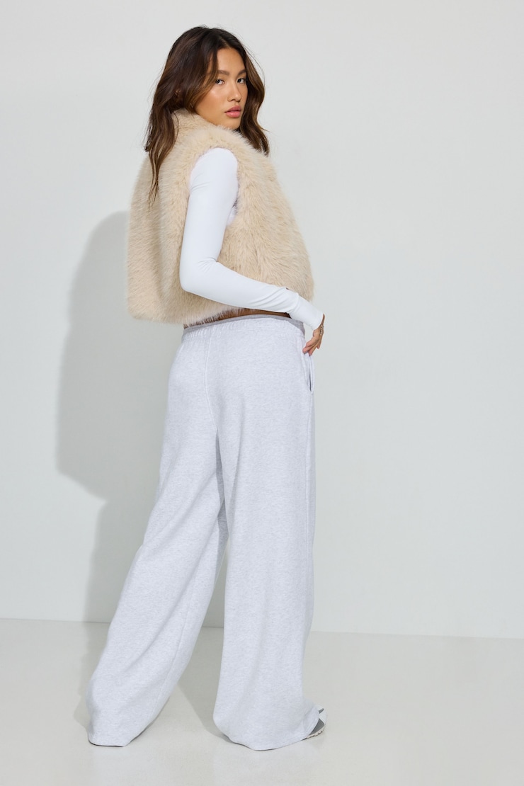 UltraFleece Mega Wide Leg Sweatpants, Spring Grey Mix, large