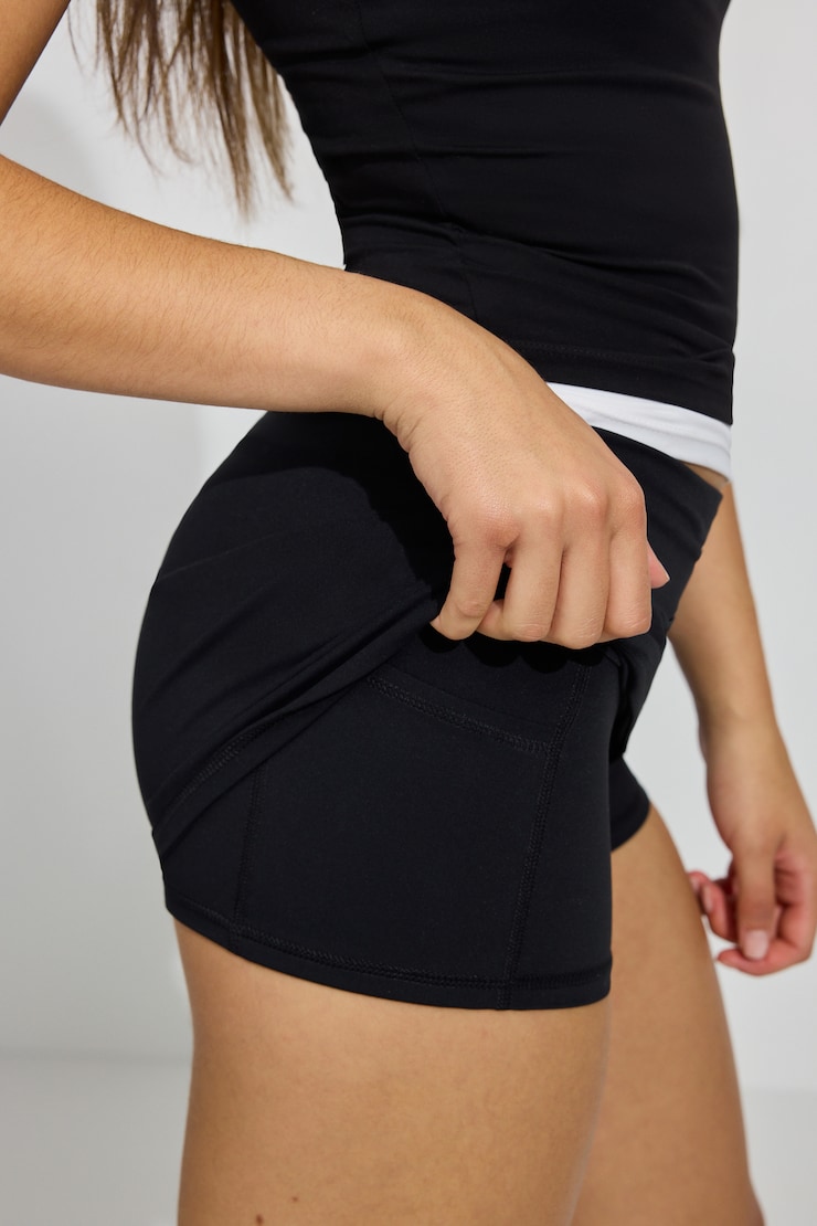 SoftActive Skort With Piping, Jet Black, large