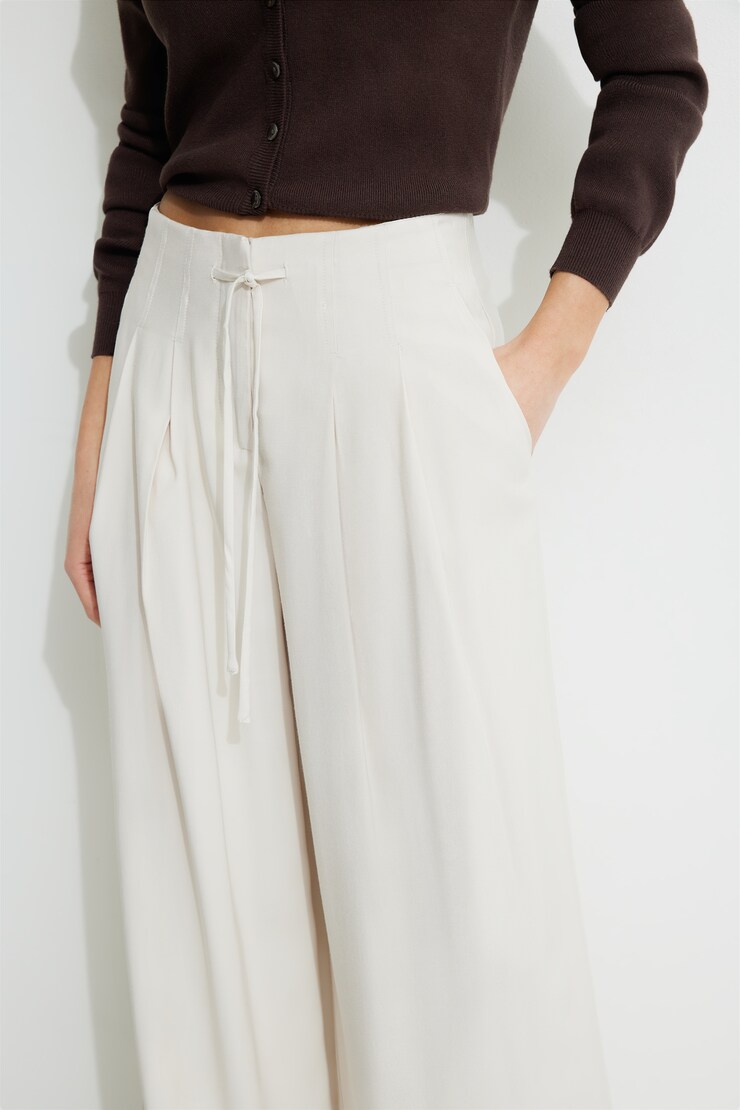 Wide Leg Drawstring Pants Polished Pearl large