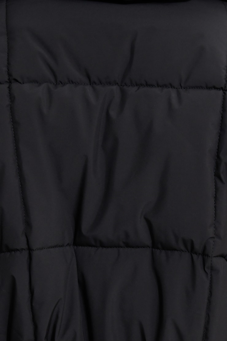 Manteau maxi matelassé à ceinture Noir encre large