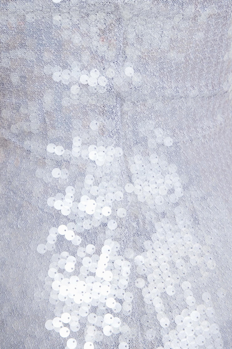 Sequin Tube Maxi Dress Clear Sequins large