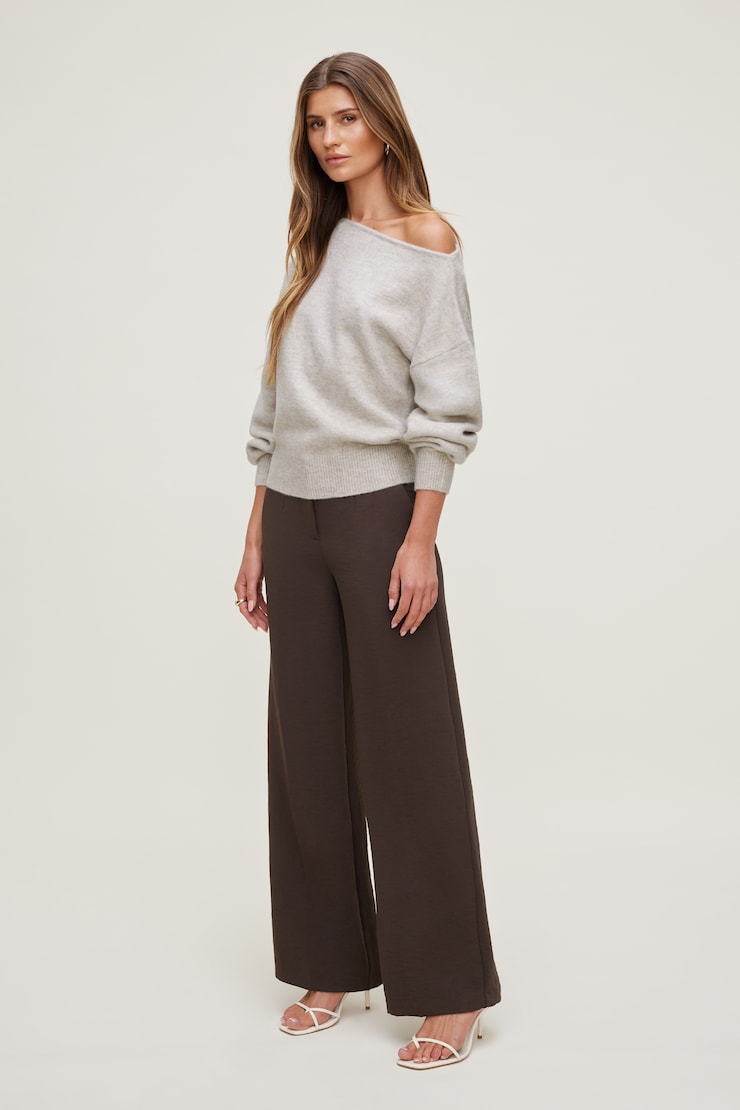 Lola Off Shoulder Sweater Atmosphere Melange Beige large