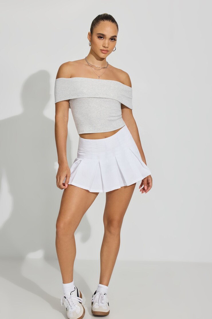 Lexi Pleated Skort, Bright White, large