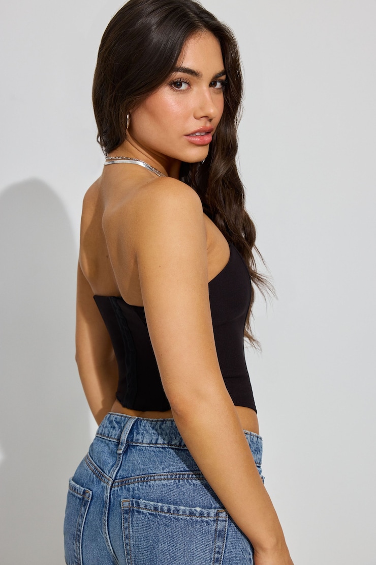Anya Strapless Bustier, Jet Black, large