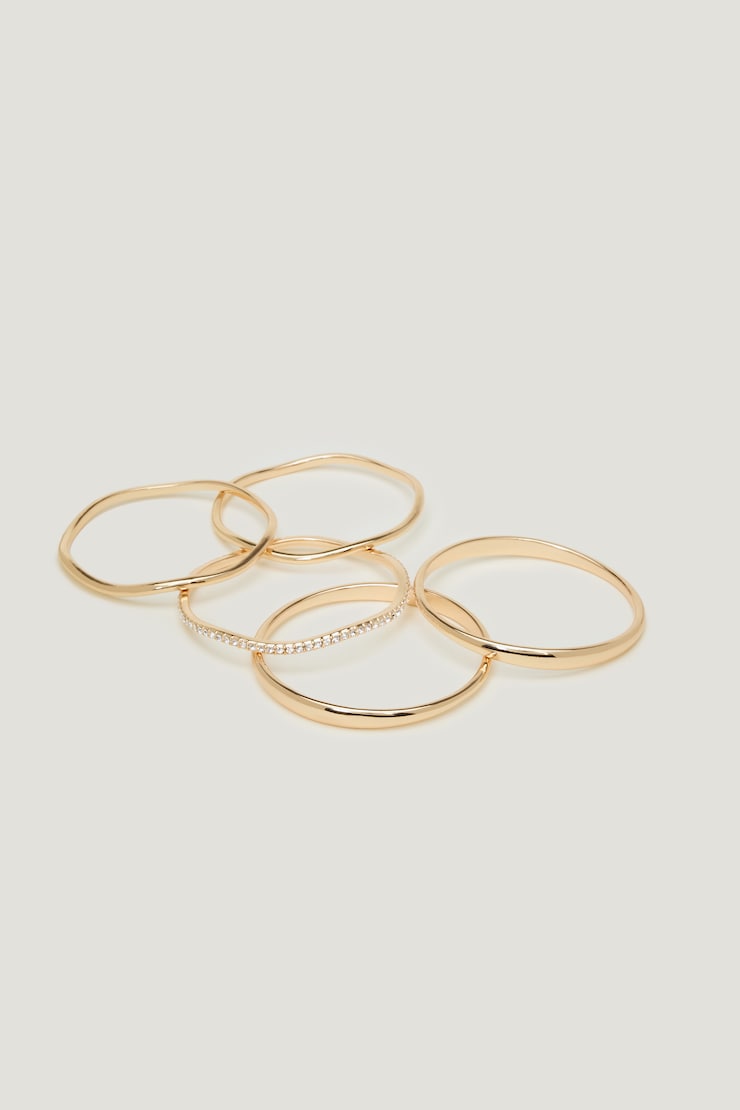 5 Pack Gem Bangles Gold large