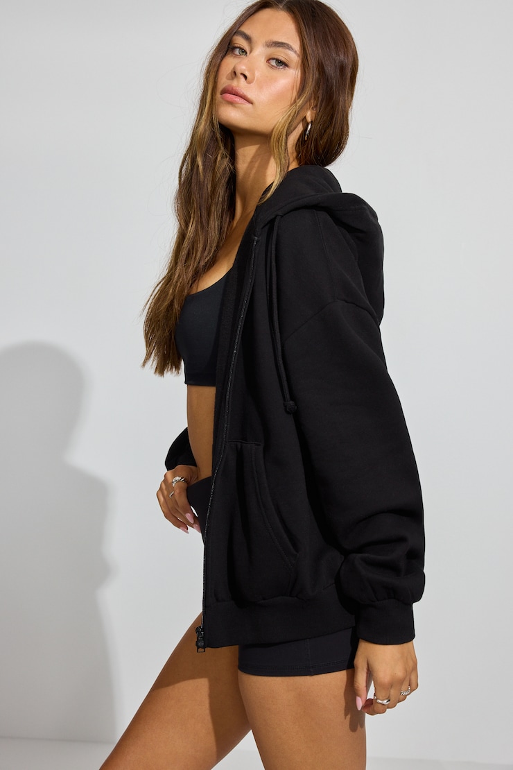 UltraFleece Full Zip Hoodie, Jet Black, large