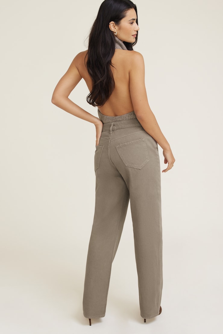 Mika Mid Rise Relaxed Straight Leg Jeans Falcon Brown large