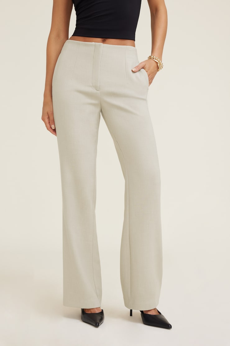 Stevie Slim Bootcut Pants Simply Taupe large