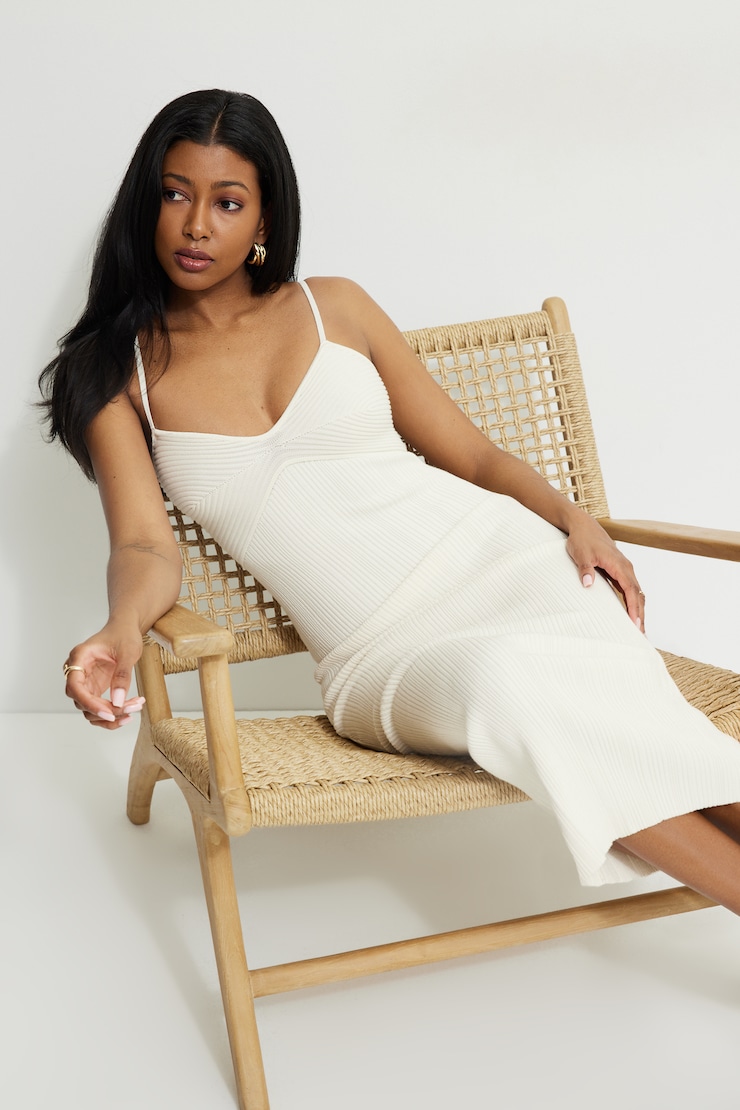 Sylvia Ribbed Midi Sweater Dress