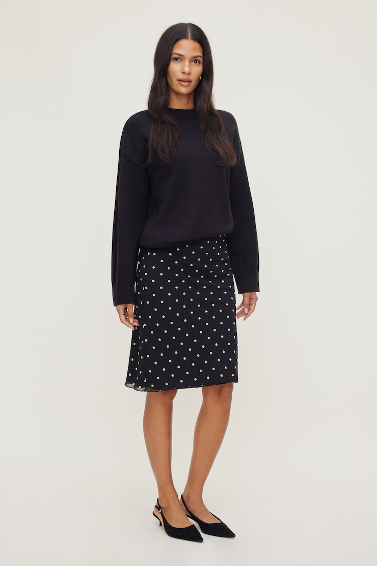 Georgette Midi Skirt Black | Dynamite