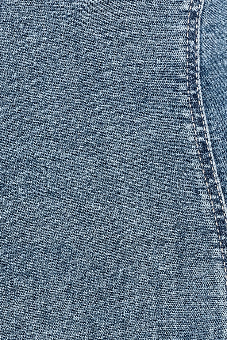 Denim Plunge Halter Dress