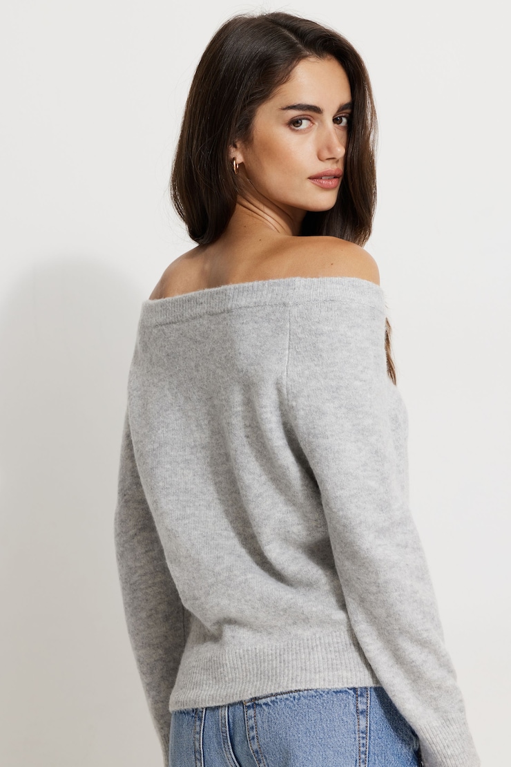 Heavenlyarn™ Off Shoulder Sweater Winter Mist Mix large