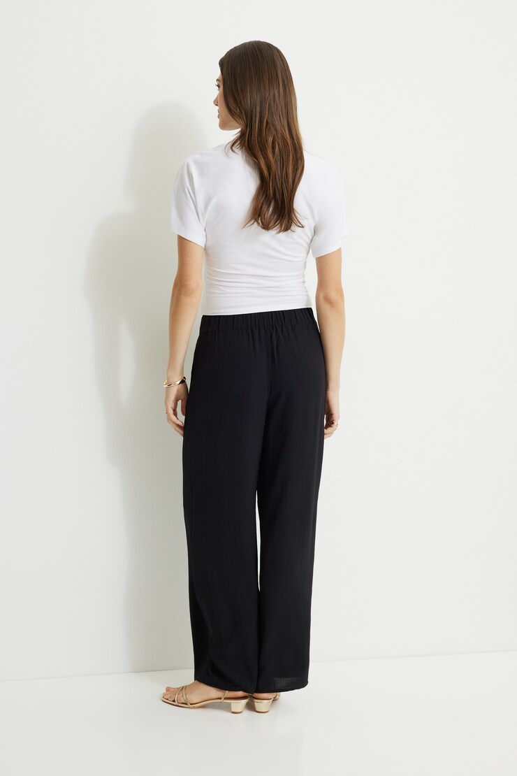 Wide Leg Pull On Pants Jet Black large