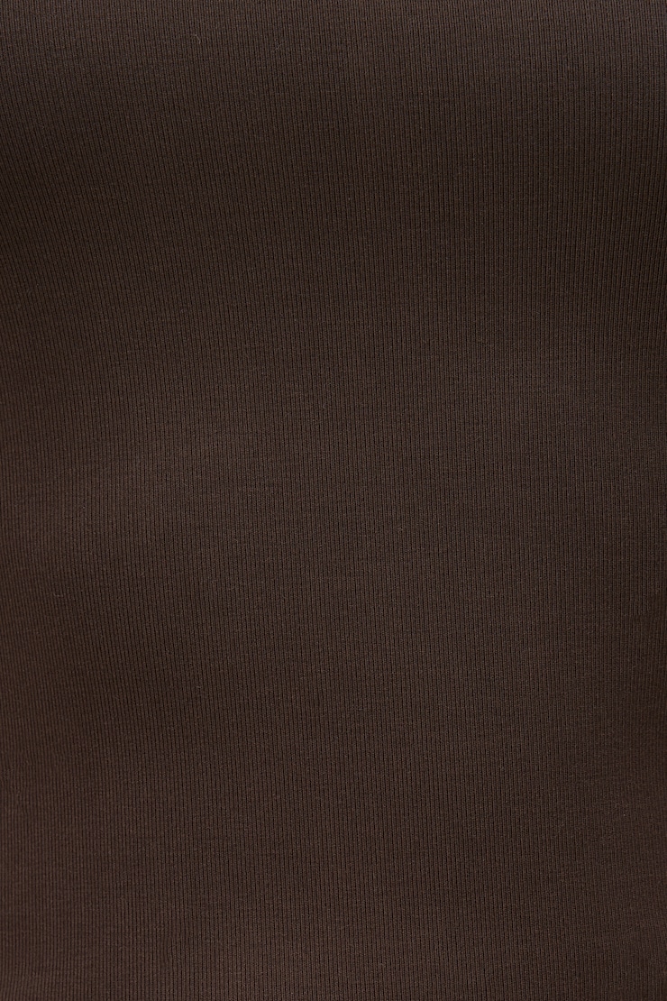 Mock Neck Long Sleeve Top Java Brown large