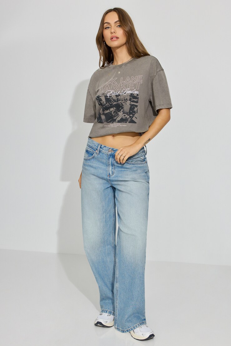 Ex Boyfriend Tee, Washed Smoked Out Grey with "Brick Lane Market" Art, large