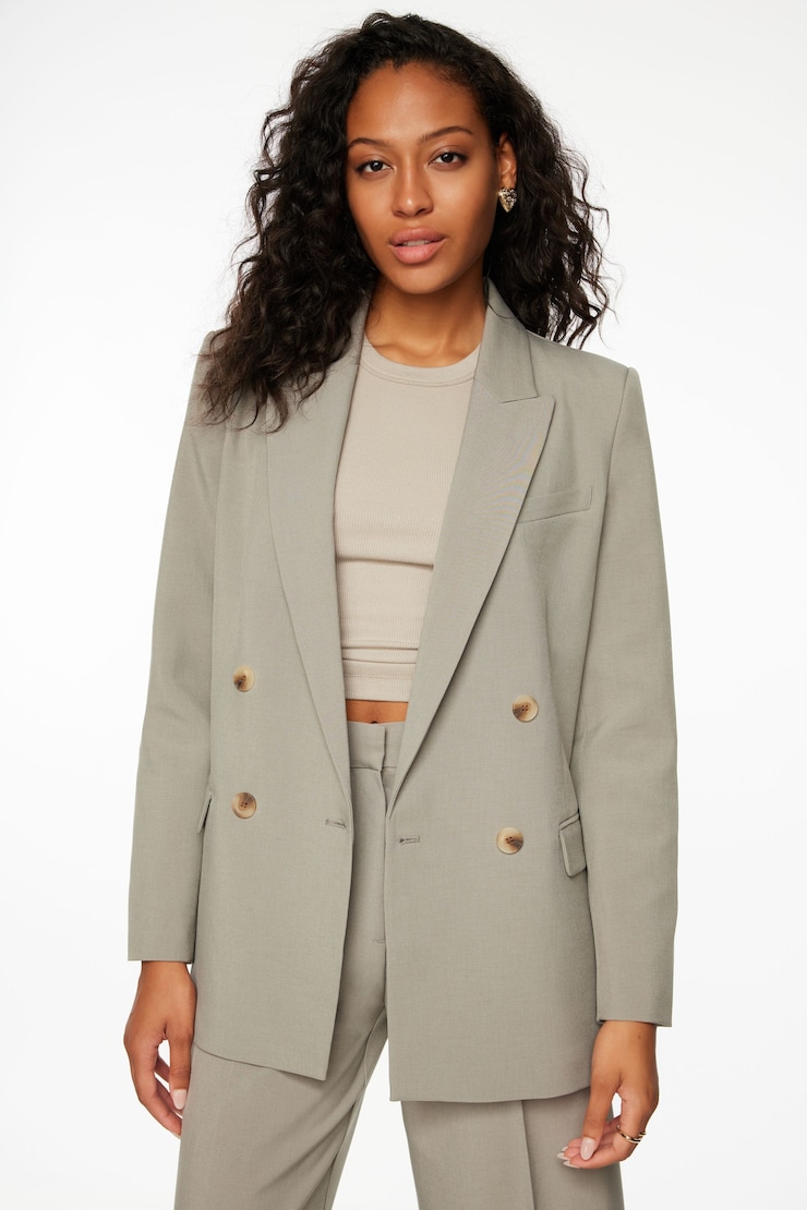 Eversleek | Anya Oversized Boyfriend Blazer Rainstorm Gray  large