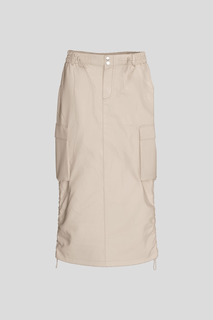 Poplin Parachute Skirt, String Beige, large