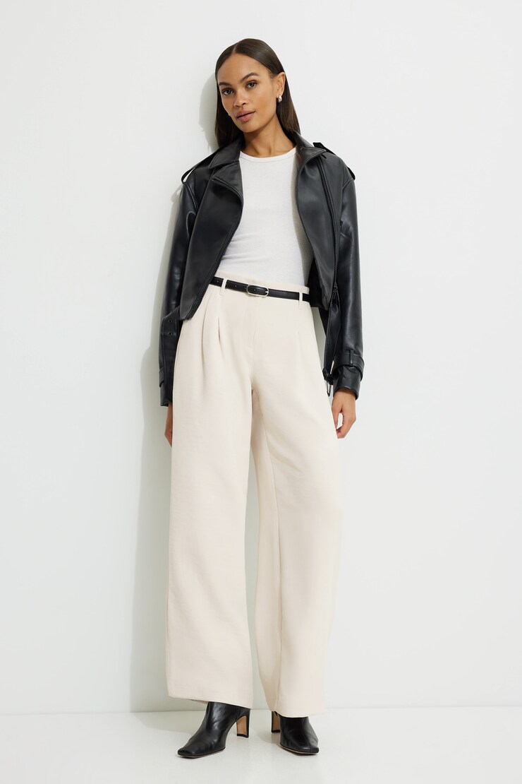 Jourdan Mid Rise Wide Leg Pants Polished Pearl large