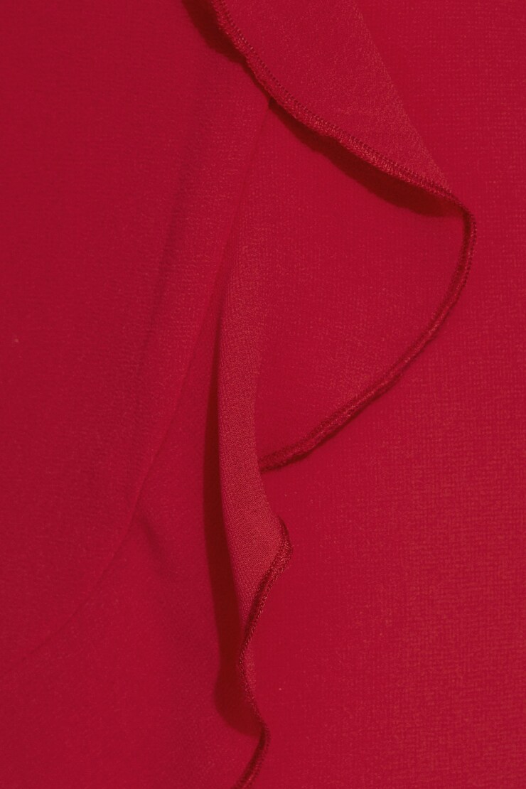 Ruffled Wrap Skirt, Chili Pepper Red, large