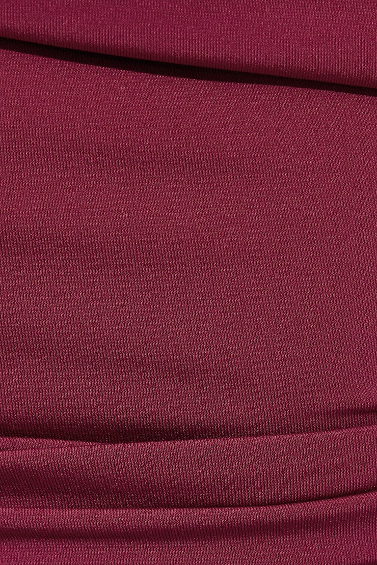 Deep Cowl Neck Halter Top, Sour Cherry Burgundy, large