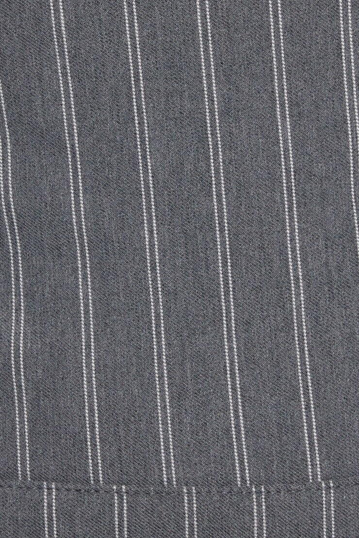Pleated Drop Waist Mini Dress, Grey/White Stripes, large