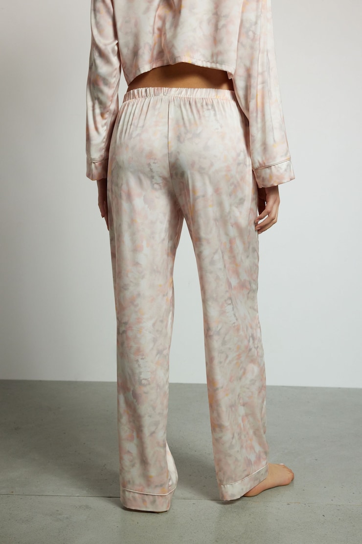 Satin Pyjama Pants Pink Pattern large