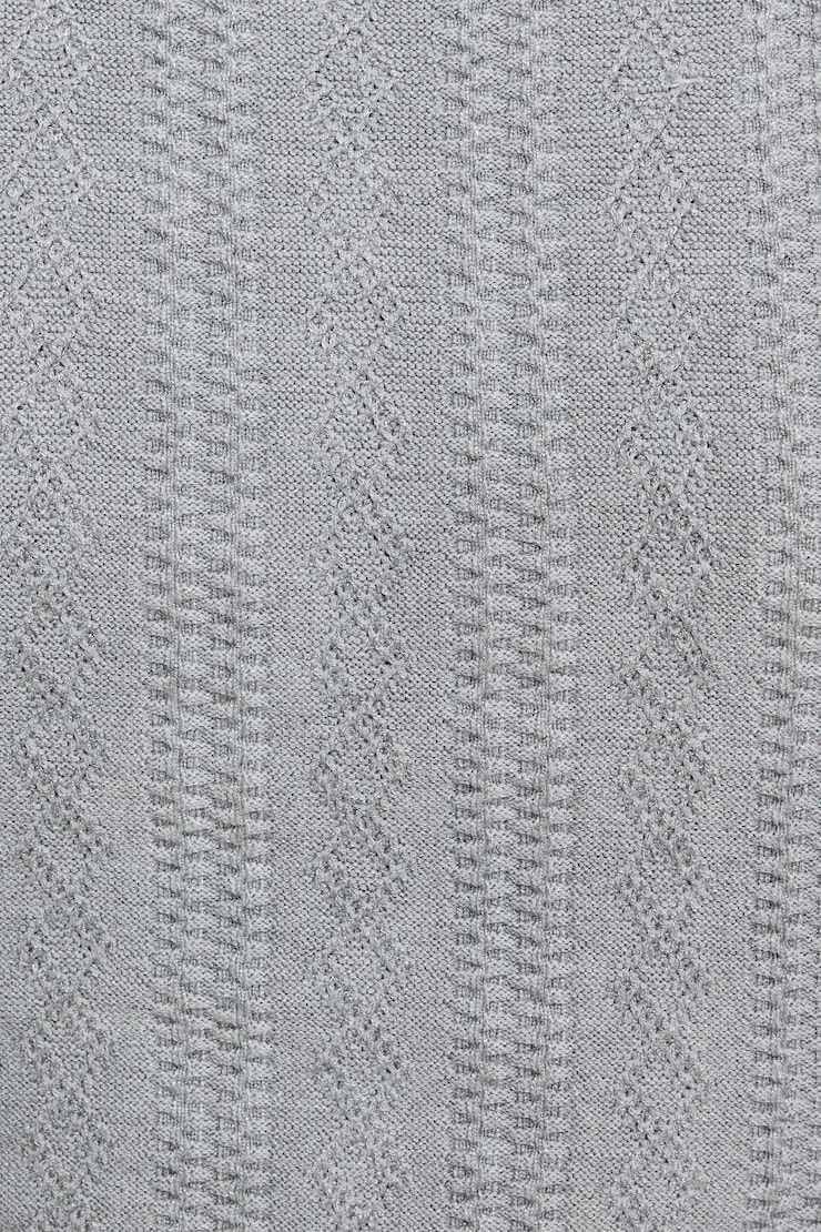 Cable Knit Cardigan Light Grey Melange large