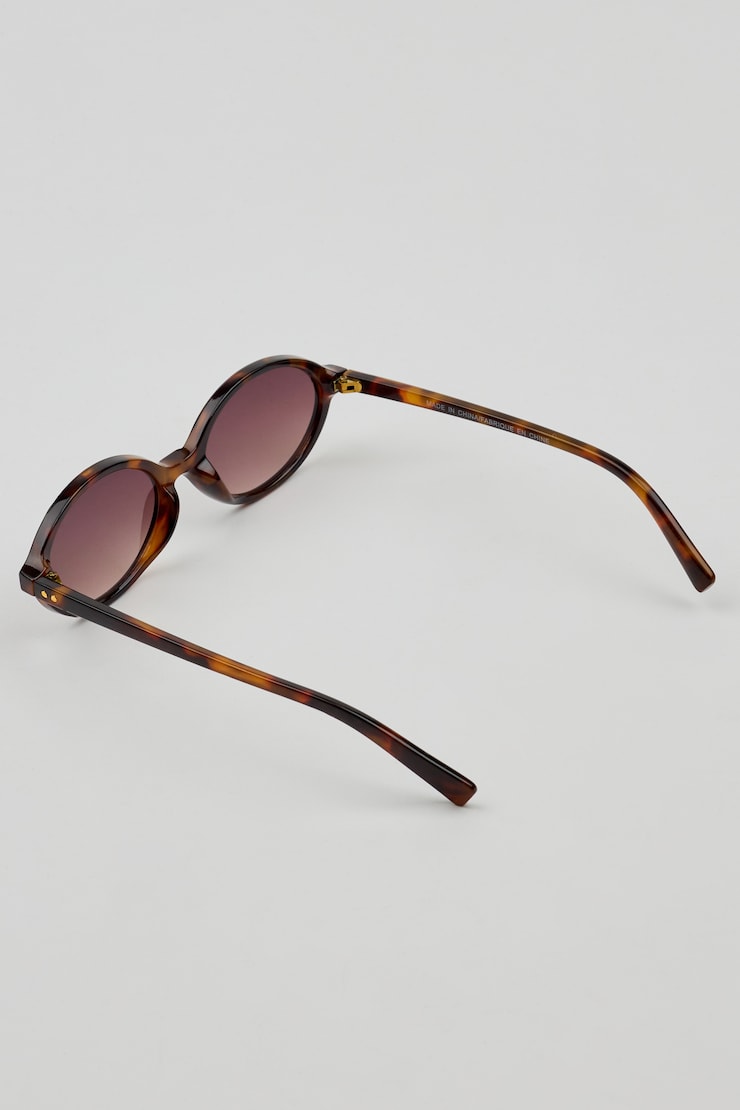 Slim Oval Sunnies, Dark Tortoiseshell Brown, large