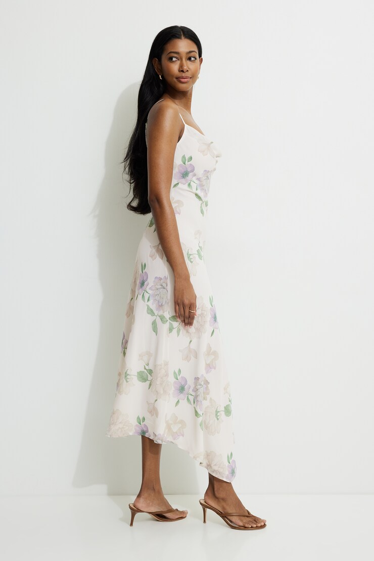 Celeste Asymmetric Maxi Slip Dress Light Pink Floral large