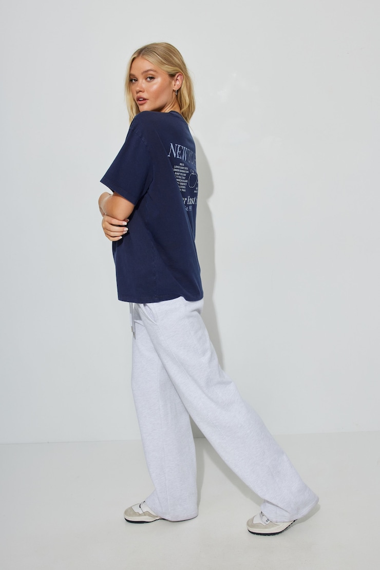 Ex Boyfriend Tee, Washed Mariana Blue with "New York" Art, large