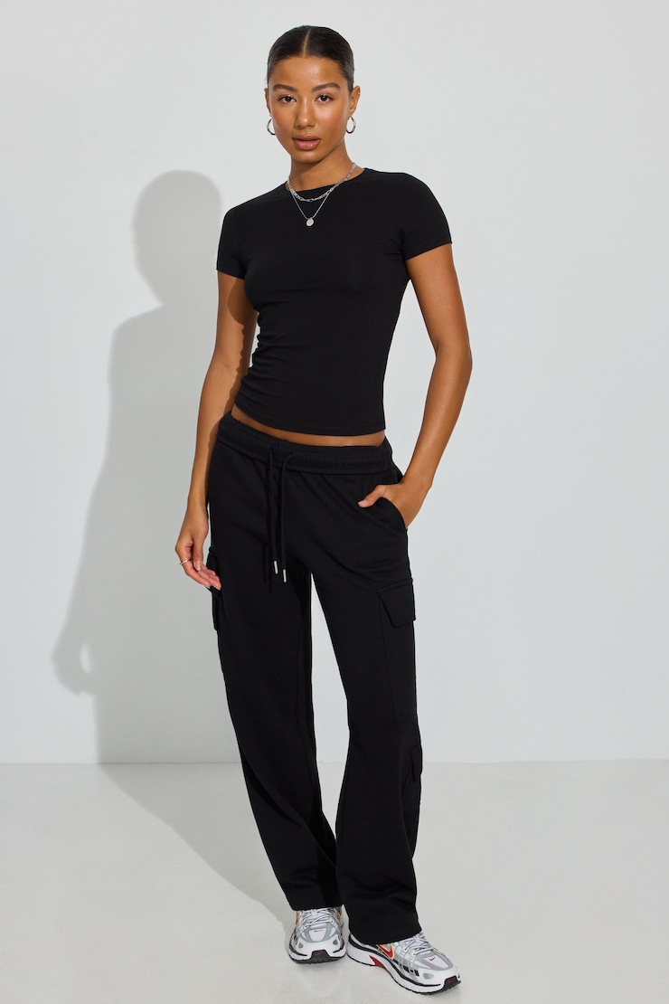 Estelle Longline Tee, Jet Black, large