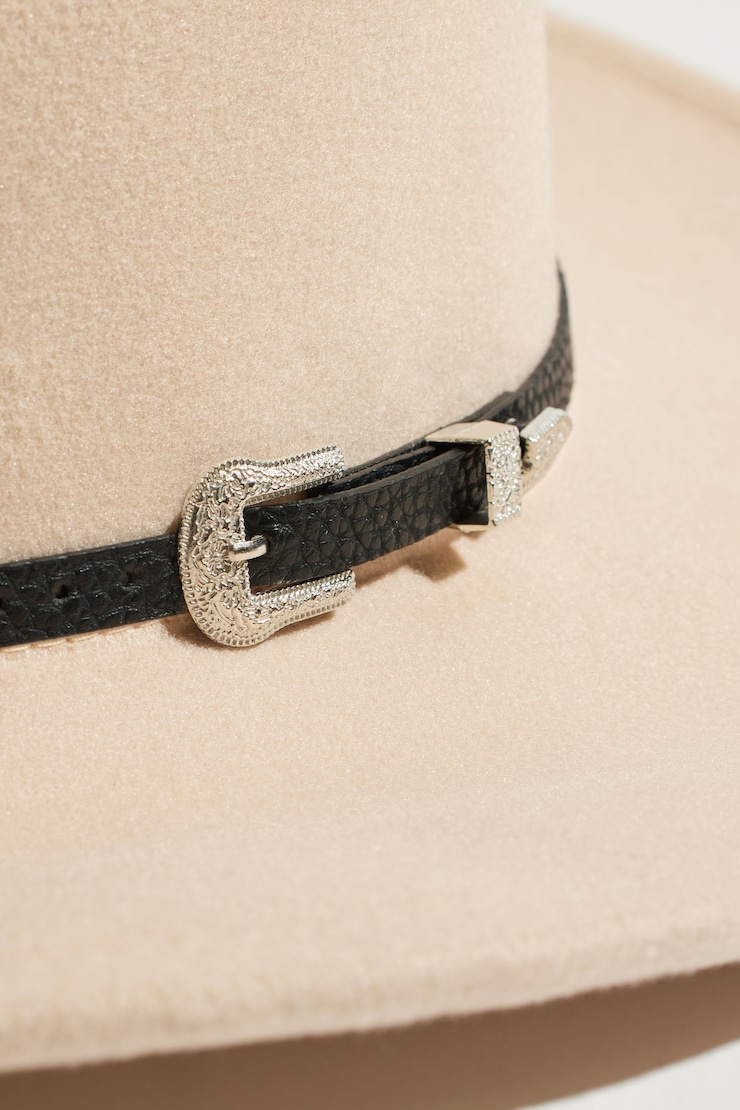 Pin-Buckle Cowboy Hat Off-White large