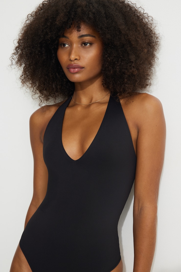 Softform Halter Bodysuit Jet Black large