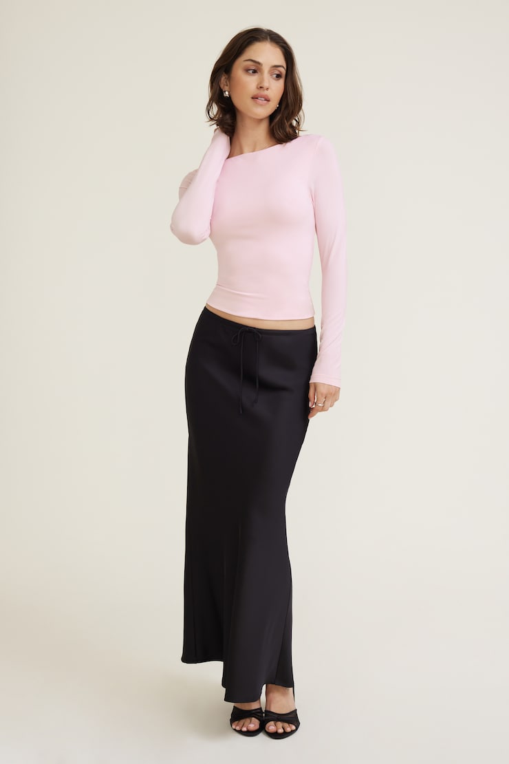Nola Sculpt Long Sleeve Top Parfait Pink large
