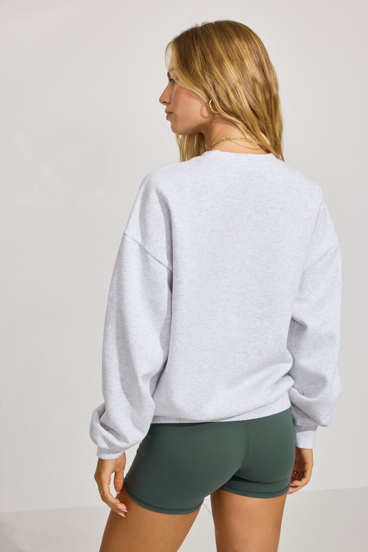 UltraFleece Crewneck Sweatshirt, Spring Grey Mix with "Hamptons" Art, large