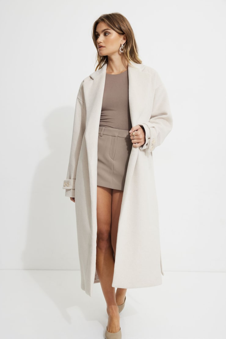 Belted Wool Coat Rainy Day large