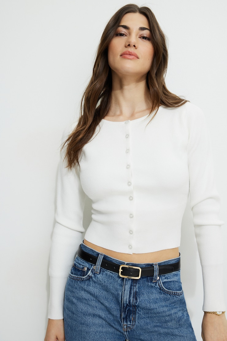 Rounded Rectangle Slim Faux Leather Belt