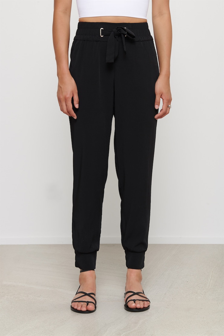 Sacha Belted Jogger Pants Jet Black large